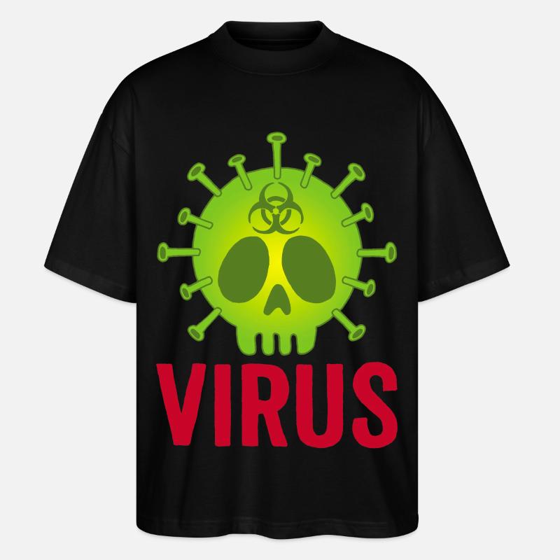 Todeskopf Virus - Stanley/Stella Oversized Unisex Bio T-Shirt Blaster 2.0 - Schwarz