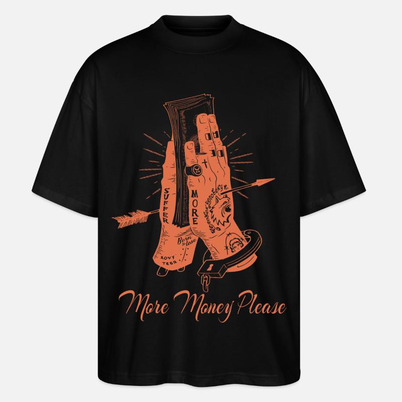 Plus d'argent s'il vous plaît - T-shirt bio Blaster 2.0 coupe oversize Stanley/Stella Unisexe - noir