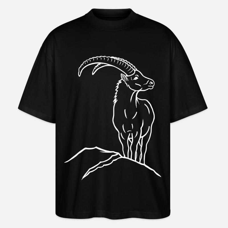 Steinbock - Stanley/Stella Oversized Unisex Bio T-Shirt Blaster 2.0 - Schwarz