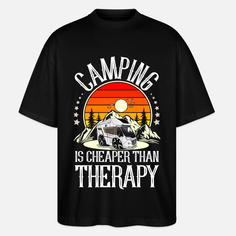 Camping Campen Camper - Stanley/Stella Oversized Unisex Bio T-Shirt Blaster 2.0 - Schwarz