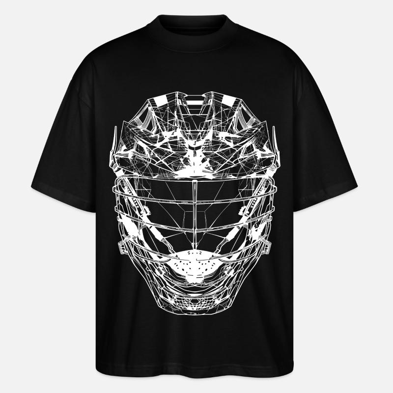 Casque de crosse Line Art - T-shirt bio Blaster 2.0 coupe oversize Stanley/Stella Unisexe - noir