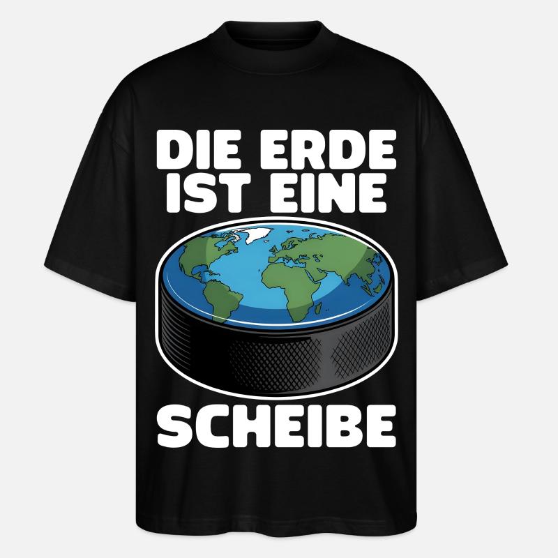 Eishockey Puck Scheibe Eishockeyteam - Stanley/Stella Oversized Unisex Bio T-Shirt Blaster 2.0 - Schwarz