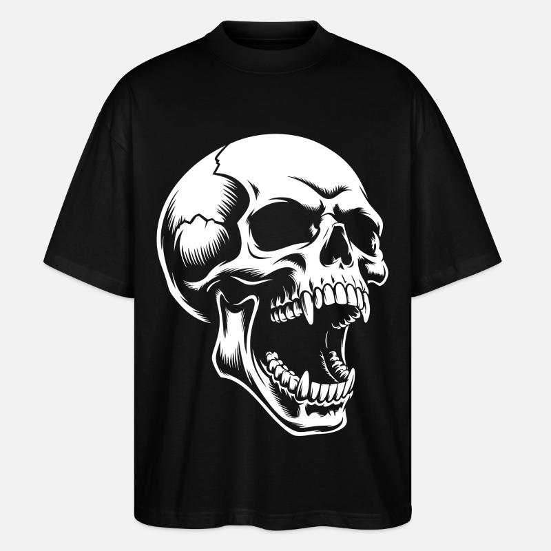 Schreiender Schädel - Stanley/Stella Oversized Unisex Bio T-Shirt Blaster 2.0 - Schwarz