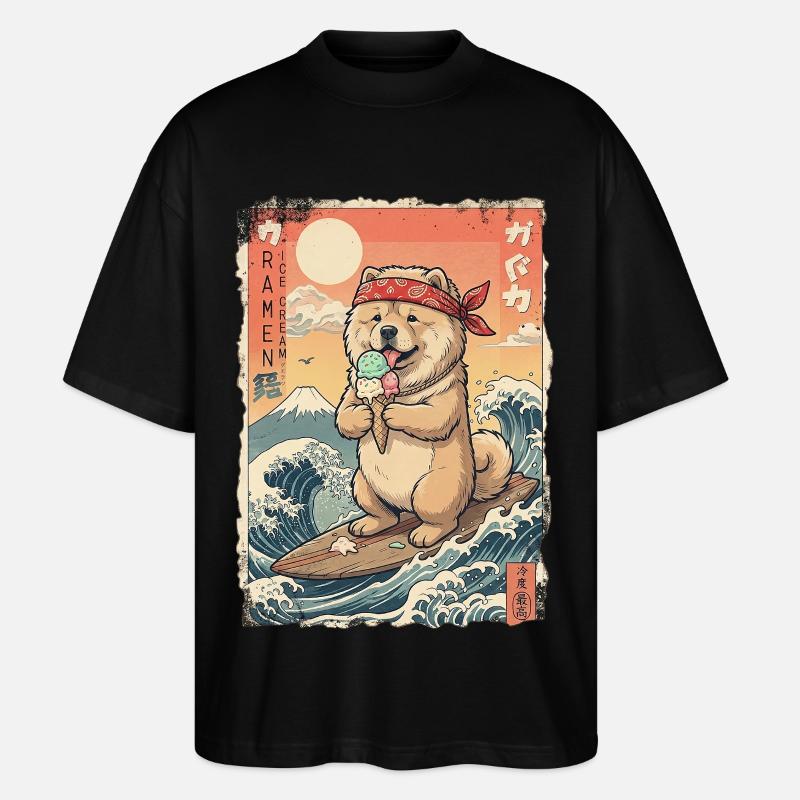 Chow Chow Kawaii - Stanley/Stella Oversized Unisex Bio T-Shirt Blaster 2.0 - Schwarz