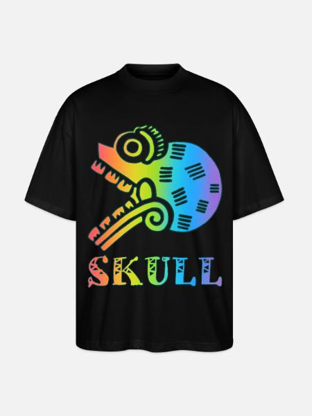 Mehrfarbiger Stammesschädel - Stanley/Stella Oversized Unisex Bio T-Shirt Blaster 2.0 - Schwarz