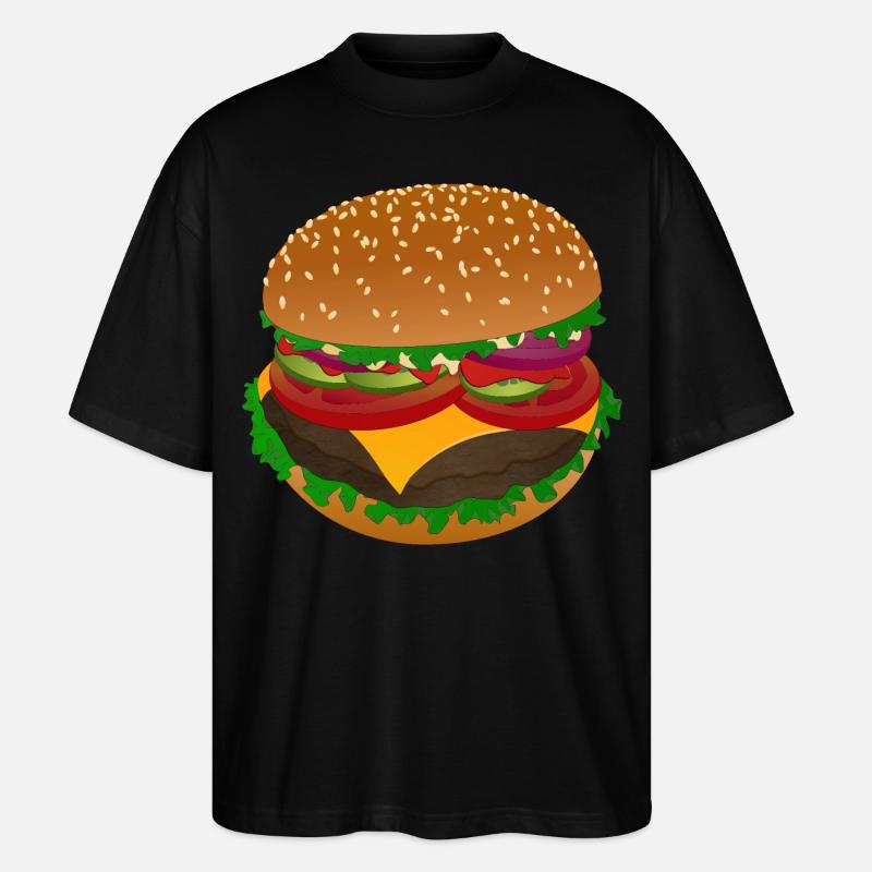 Leckerer Burger Genuss - Stanley/Stella Oversized Unisex Bio T-Shirt Blaster 2.0 - Schwarz