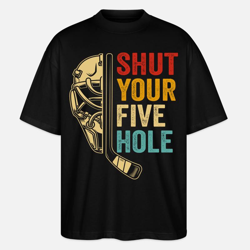 shut your five hole - T-shirt bio Blaster 2.0 coupe oversize Stanley/Stella Unisexe - noir