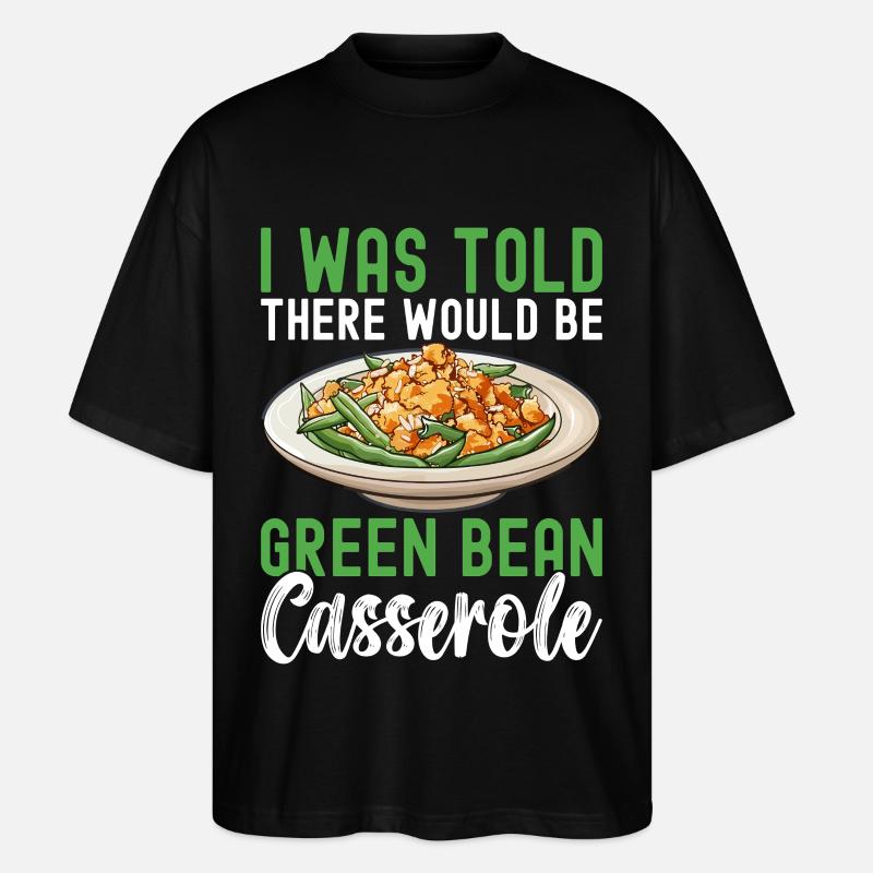 Casserole de haricots verts - T-shirt bio Blaster 2.0 coupe oversize Stanley/Stella Unisexe - noir
