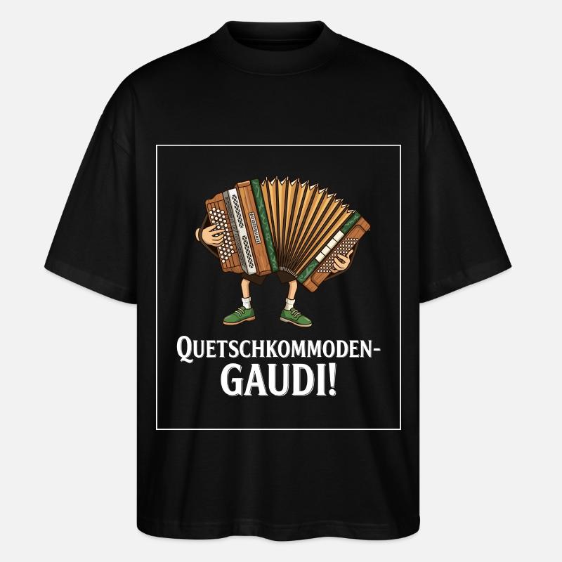 Quetschkommoden Gaudi ! - Stanley/Stella Oversized Unisex Bio T-Shirt Blaster 2.0 - Schwarz
