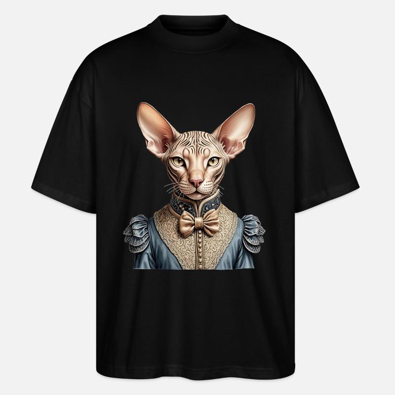 Viktorianische Sphynx-Katze - Stanley/Stella Oversized Unisex Bio T-Shirt Blaster 2.0 - Schwarz