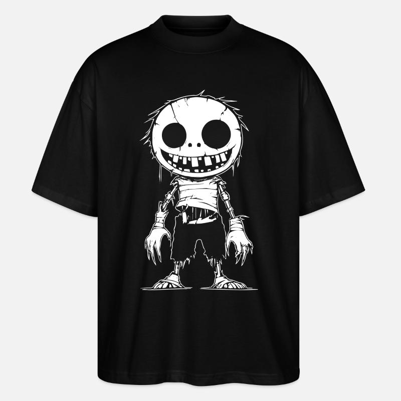 Gruseliger Cartoon-Zombie mit Smile - Stanley/Stella Oversized Unisex Bio T-Shirt Blaster 2.0 - Schwarz