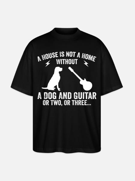 Guitarist and dog lover - Stanley/Stella Oversized Unisex Organic T-shirt Blaster 2.0 - black