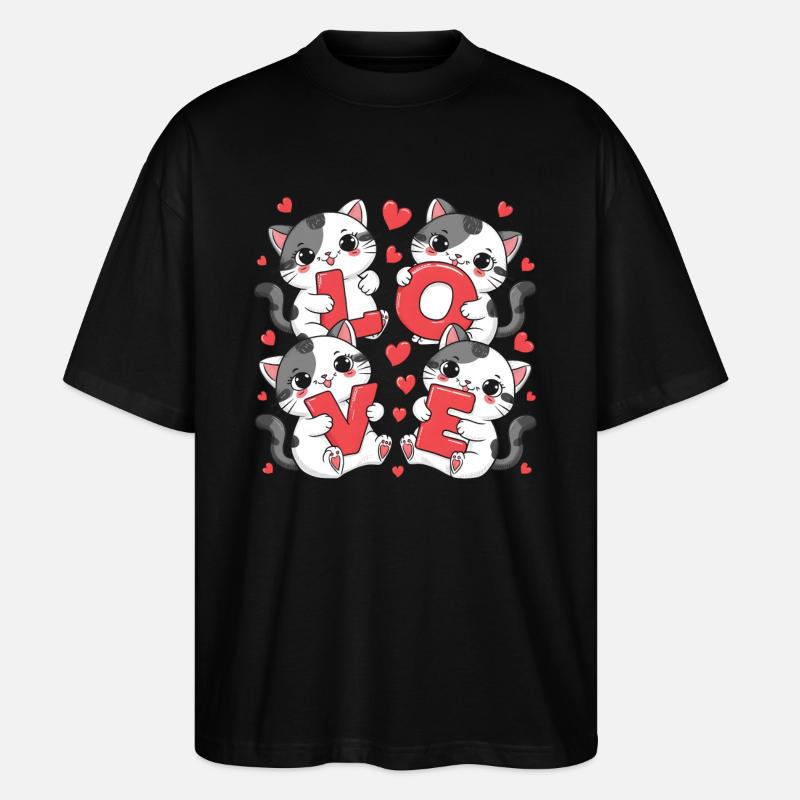 LOVE Cats - Stanley/Stella Oversized Unisex Bio T-Shirt Blaster 2.0 - Schwarz