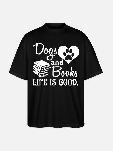 Dogs and Books - Stanley/Stella Oversized Unisex Organic T-shirt Blaster 2.0 - black
