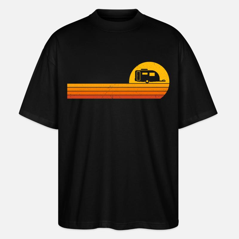 Wohnwagen Sunrise Camping Campingwagen - Stanley/Stella Oversized Unisex Bio T-Shirt Blaster 2.0 - Schwarz