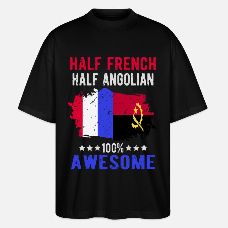 Moitié Français moitié Angolier - T-shirt bio Blaster 2.0 coupe oversize Stanley/Stella Unisexe - noir
