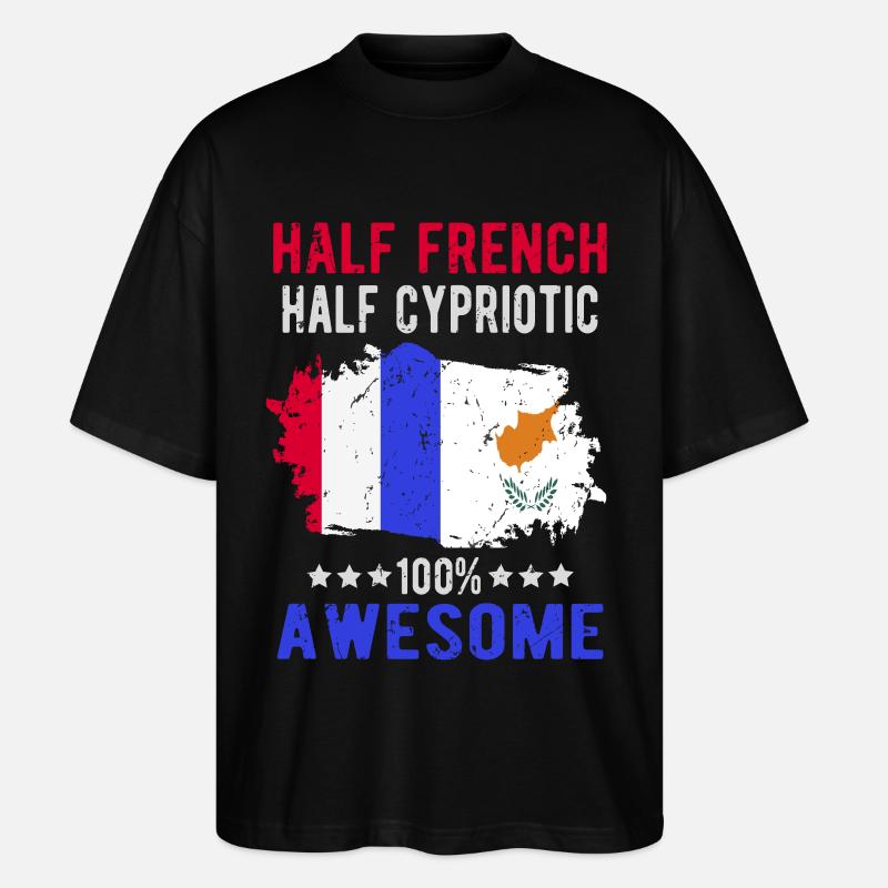 Moitié Français moitié chypriote - T-shirt bio Blaster 2.0 coupe oversize Stanley/Stella Unisexe - noir