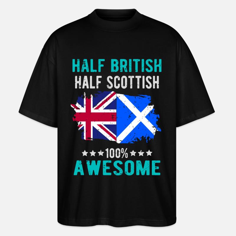 Half British Half Scotsman - Stanley/Stella Oversized Unisex Organic T-shirt Blaster 2.0 - black