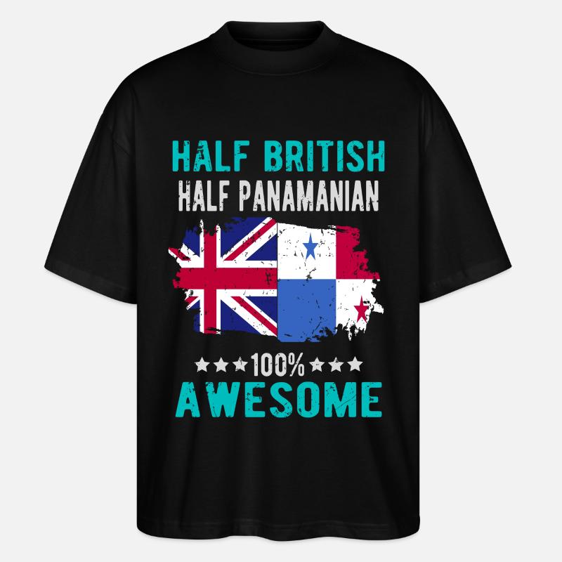 Halb Brite Halb Panamese - Stanley/Stella Oversized Unisex Bio T-Shirt Blaster 2.0 - Schwarz