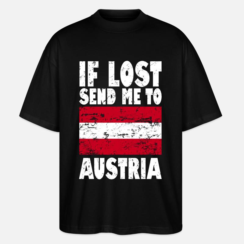 Slogan du drapeau de l’Autriche - T-shirt bio Blaster 2.0 coupe oversize Stanley/Stella Unisexe - noir