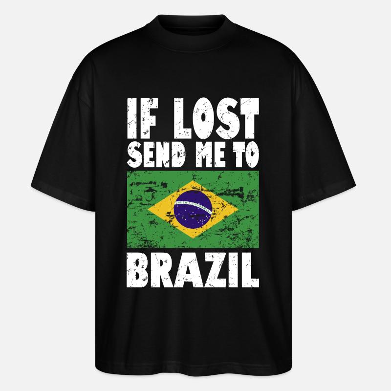 Drapeau du Brésil - T-shirt bio Blaster 2.0 coupe oversize Stanley/Stella Unisexe - noir