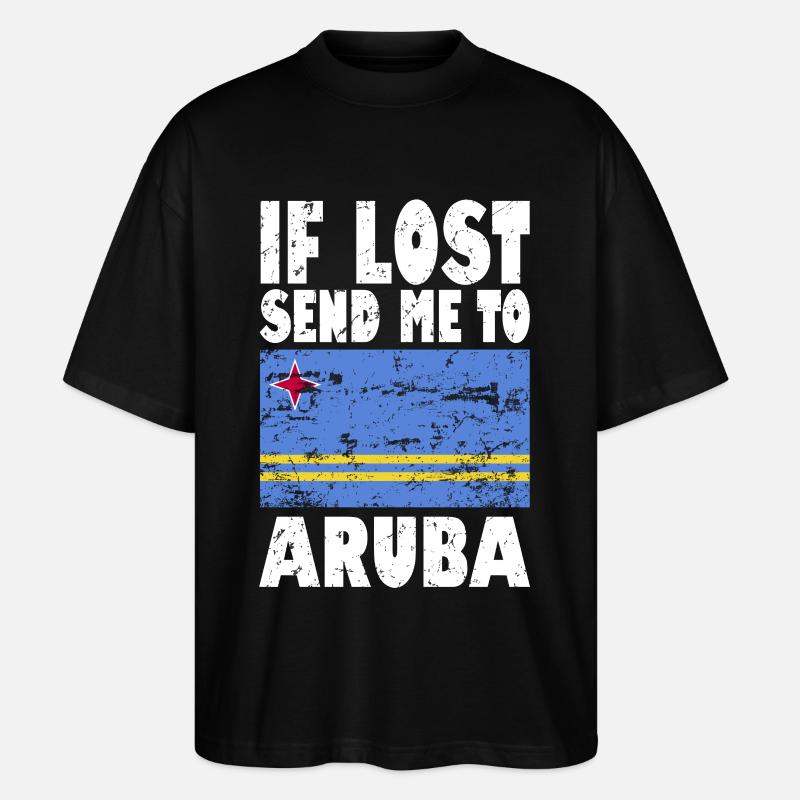 Aruba Flagge Spruch - Stanley/Stella Oversized Unisex Bio T-Shirt Blaster 2.0 - Schwarz