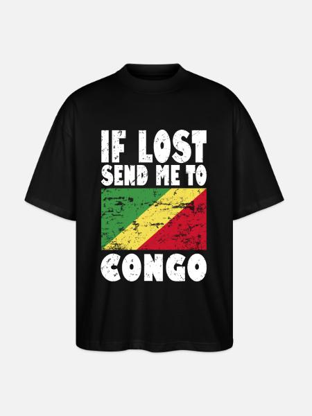 Congo Flag Saying - Stanley/Stella Oversized Unisex Organic T-shirt Blaster 2.0 - black