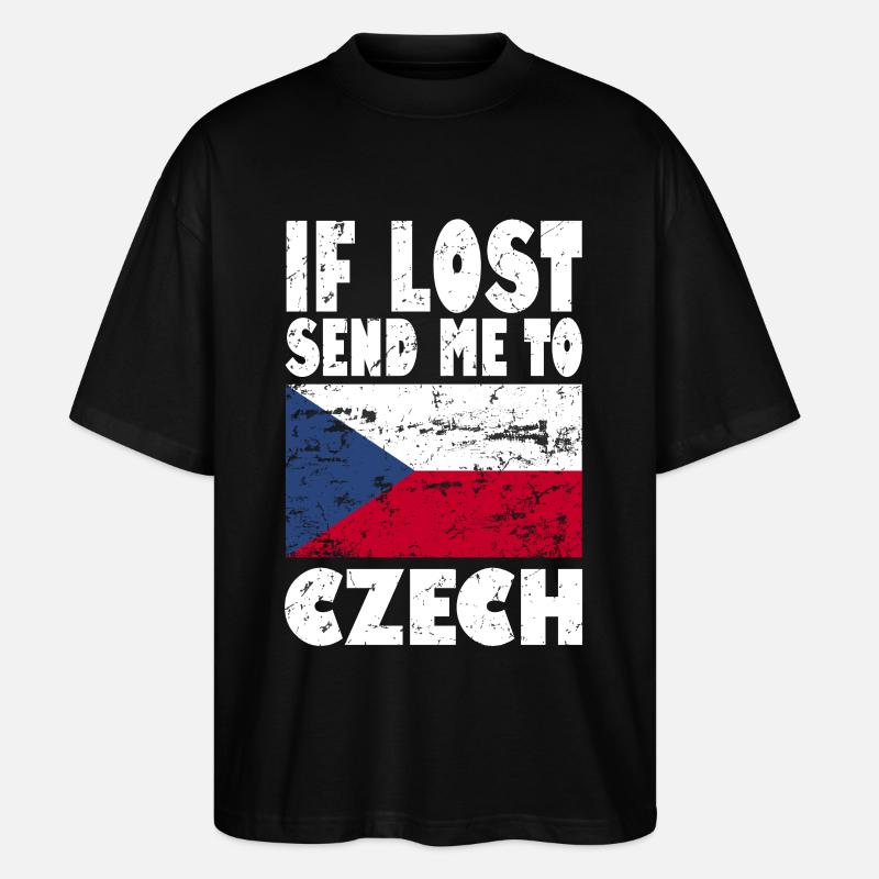 Drapeau de la République tchèque - T-shirt bio Blaster 2.0 coupe oversize Stanley/Stella Unisexe - noir