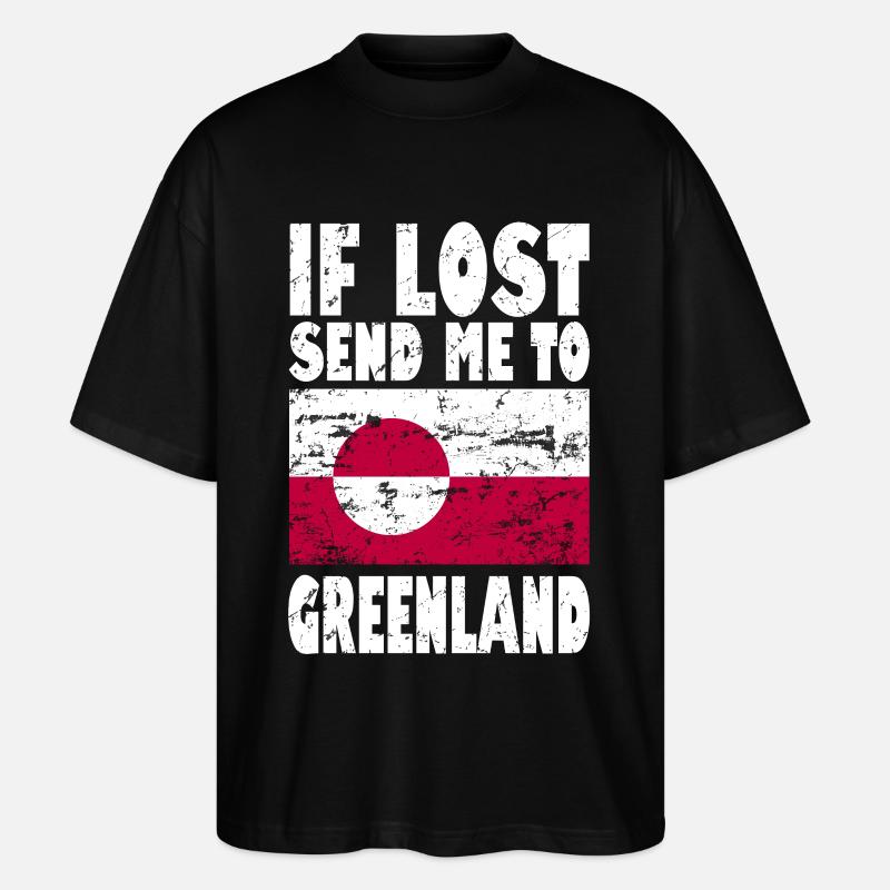 Drapeau du Groenland - T-shirt bio Blaster 2.0 coupe oversize Stanley/Stella Unisexe - noir