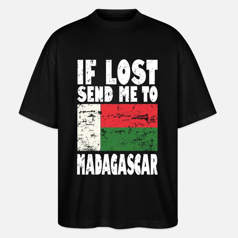 Drapeau de Madagascar - T-shirt bio Blaster 2.0 coupe oversize Stanley/Stella Unisexe - noir