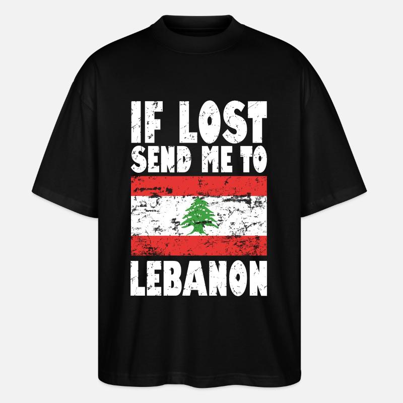 Libanon Flagge Spruch - Stanley/Stella Oversized Unisex Bio T-Shirt Blaster 2.0 - Schwarz