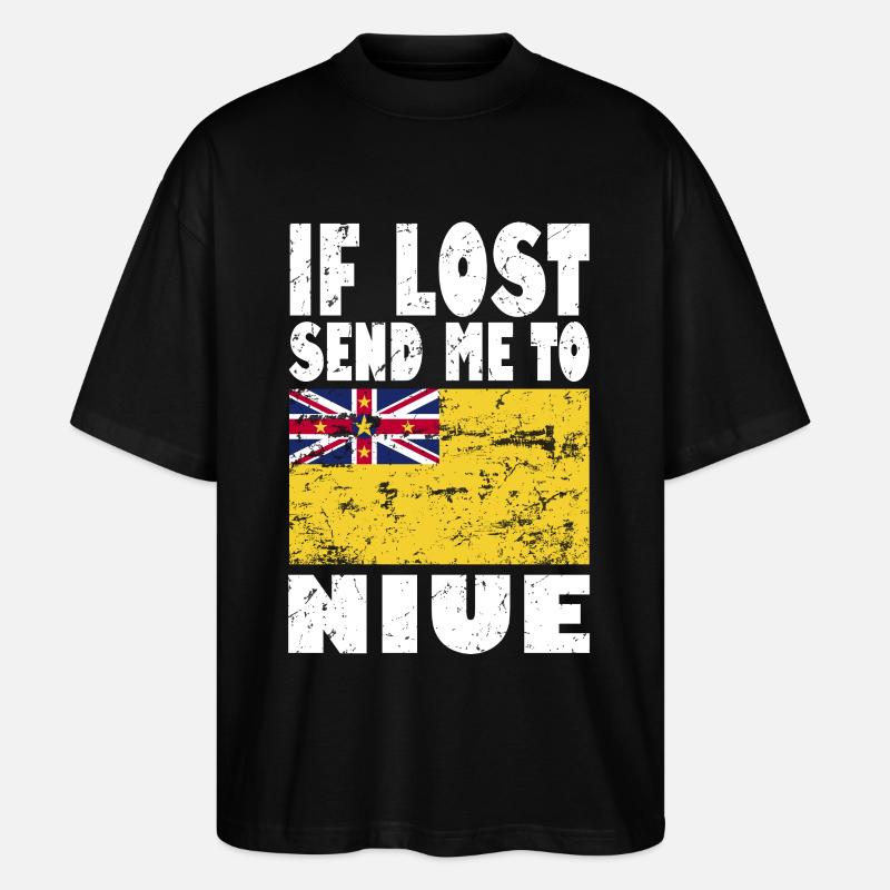 Dicton du drapeau de Niue - T-shirt bio Blaster 2.0 coupe oversize Stanley/Stella Unisexe - noir