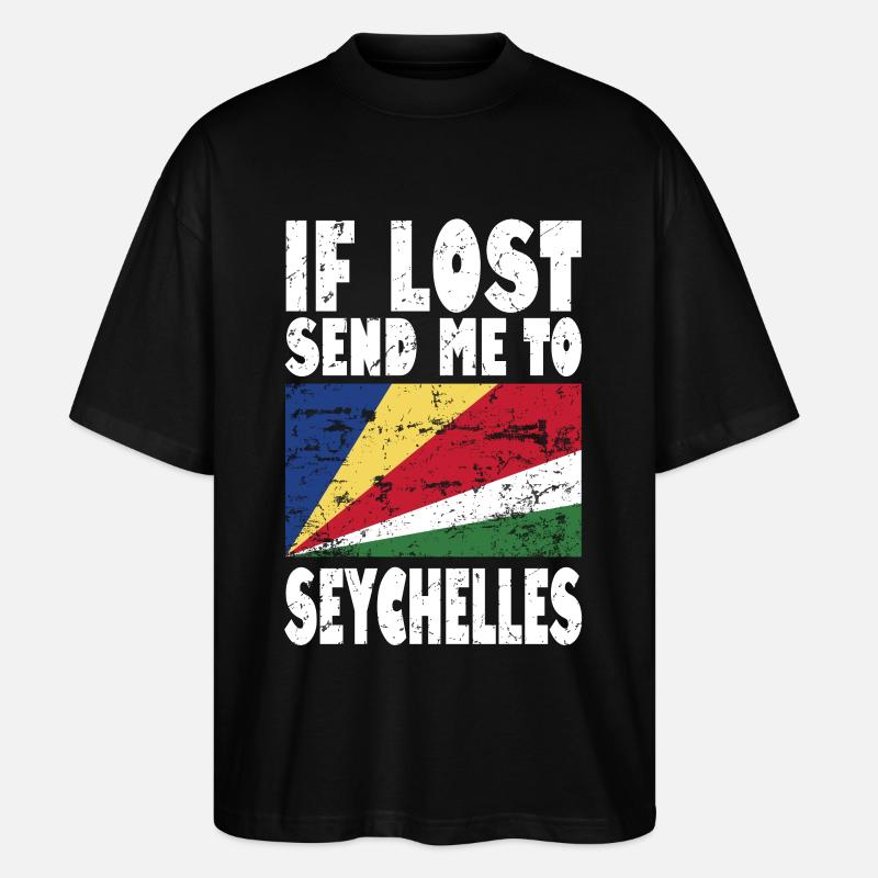 Seychelles Flag Saying - Stanley/Stella Oversized Unisex Organic T-shirt Blaster 2.0 - black