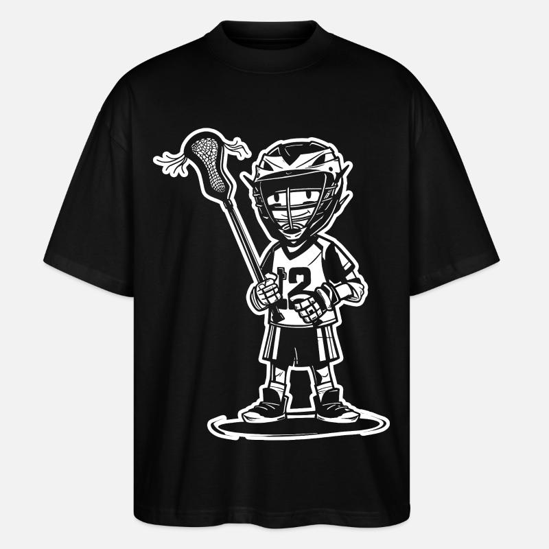 Lacrosse Junge Cartoon Stil - Stanley/Stella Oversized Unisex Bio T-Shirt Blaster 2.0 - Schwarz