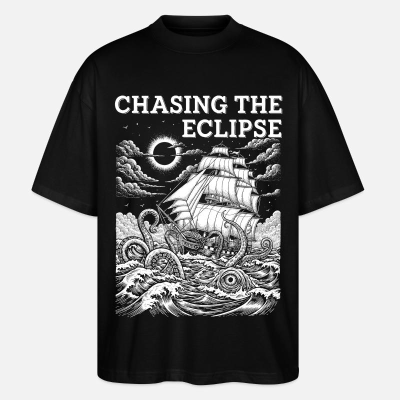 Solar Eclipse Adventure - Stanley/Stella Oversized Unisex Organic T-shirt Blaster 2.0 - black
