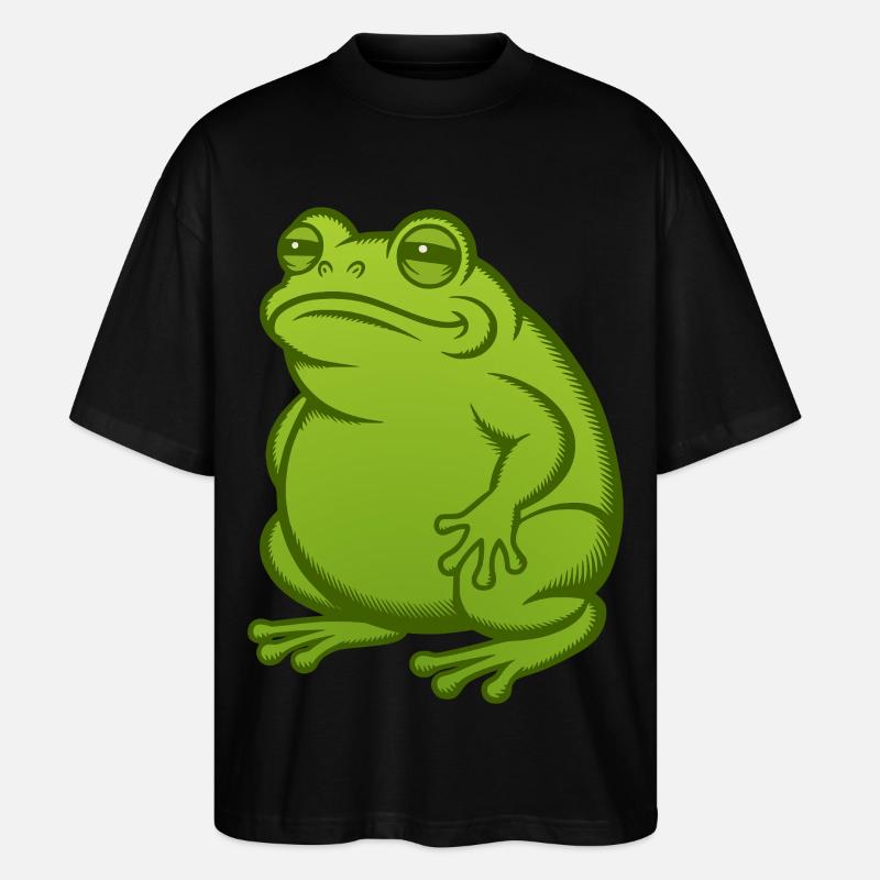 Fat Fat Frog - Fat Fat Toad - Stanley/Stella Oversized Unisex Organic T-shirt Blaster 2.0 - black
