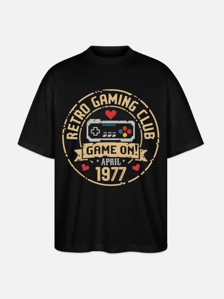 April 1977 Anniversary April 1977 Retro - Stanley/Stella Oversized Unisex Organic T-shirt Blaster 2.0 - black