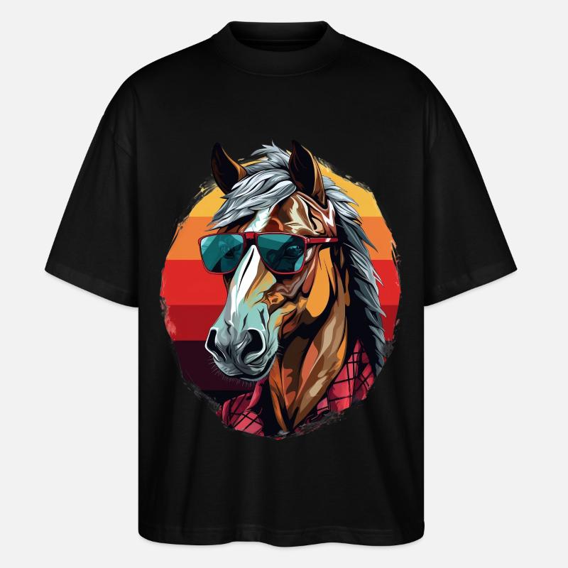 Urban Stallion - Graffiti Style - Stanley/Stella Oversized Unisex Organic T-shirt Blaster 2.0 - black