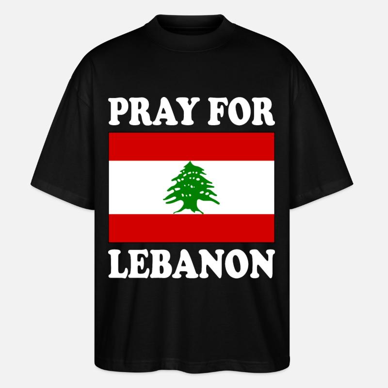 Pray for lebanon - T-shirt bio Blaster 2.0 coupe oversize Stanley/Stella Unisexe - noir