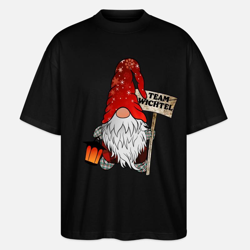 Wichtel Team Weihnachtsgnom - Stanley/Stella Oversized Unisex Bio T-Shirt Blaster 2.0 - Schwarz