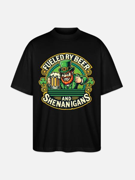 Saint-Patrick : Bière et farce - T-shirt bio Blaster 2.0 coupe oversize Stanley/Stella Unisexe - noir
