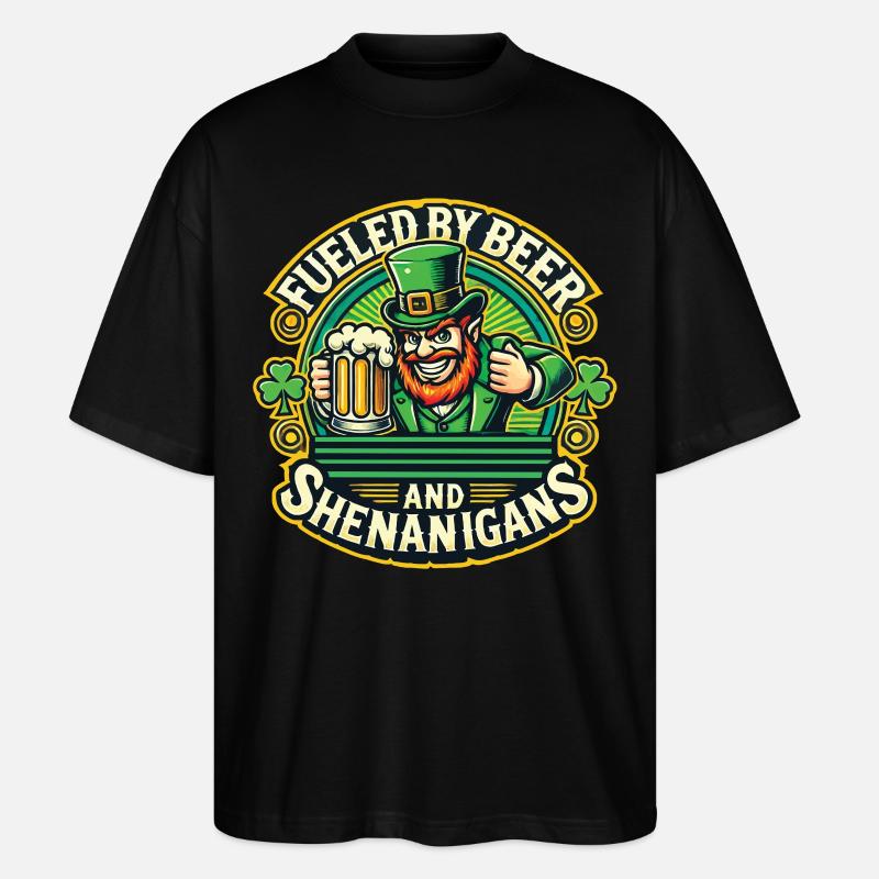 Saint-Patrick : Bière et farce - T-shirt bio Blaster 2.0 coupe oversize Stanley/Stella Unisexe - noir