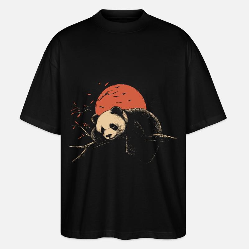 Sleeping Panda - Stanley/Stella Oversized Unisex Organic T-shirt Blaster 2.0 - black