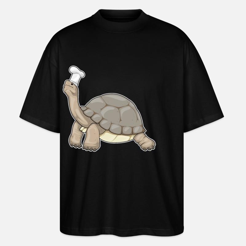 Turtle Chef Chef Hat - Stanley/Stella Oversized Unisex Organic T-shirt Blaster 2.0 - black