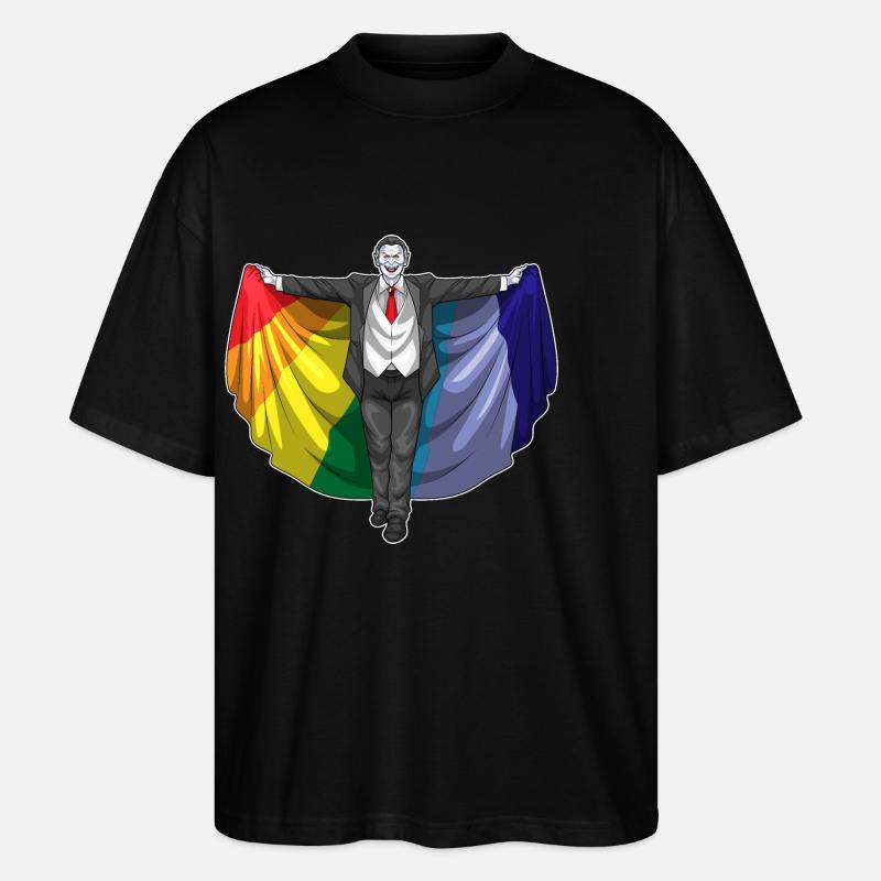 Vampire Halloween Rainbow Cloak - Stanley/Stella Oversized Unisex Organic T-shirt Blaster 2.0 - black