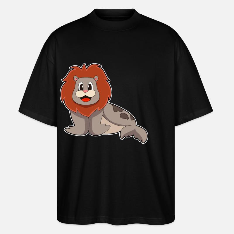 Seehund Löwe - Stanley/Stella Oversized Unisex Bio T-Shirt Blaster 2.0 - Schwarz