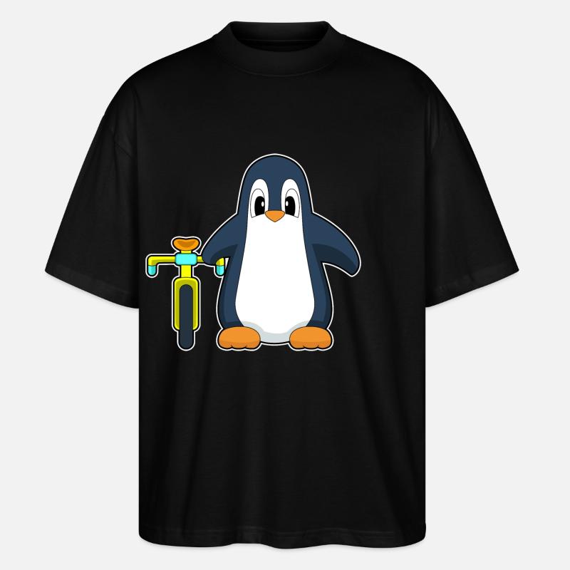 Pinguin Fahrrad - Stanley/Stella Oversized Unisex Bio T-Shirt Blaster 2.0 - Schwarz