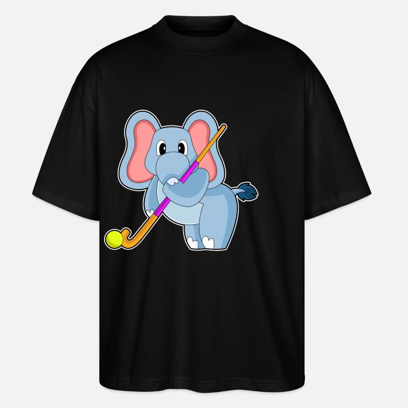 Bâton de hockey Elephant - T-shirt bio Blaster 2.0 coupe oversize Stanley/Stella Unisexe - noir