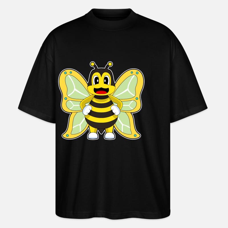 Abeille papillon - T-shirt bio Blaster 2.0 coupe oversize Stanley/Stella Unisexe - noir