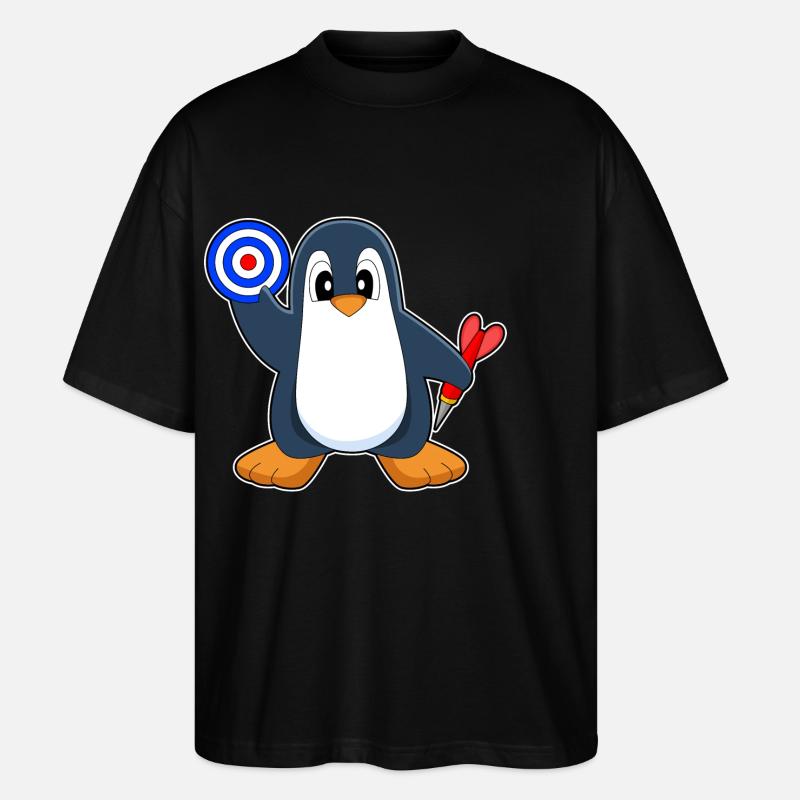 Pinguin Dart Dartpfeil - Stanley/Stella Oversized Unisex Bio T-Shirt Blaster 2.0 - Schwarz